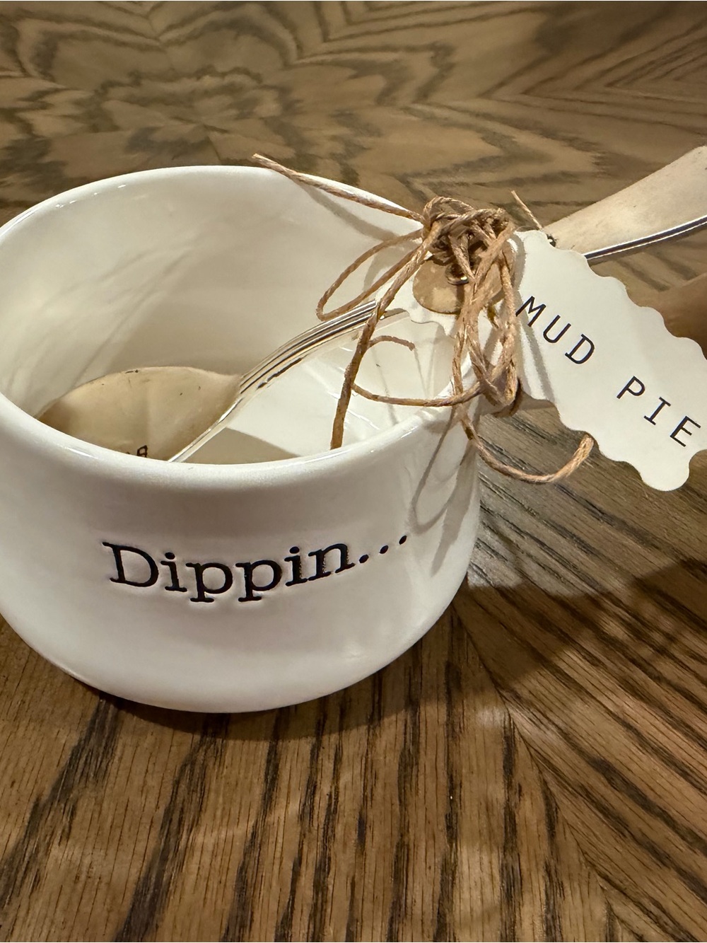 Mud Pie White Ceramic Dippin... Sauce Bowl